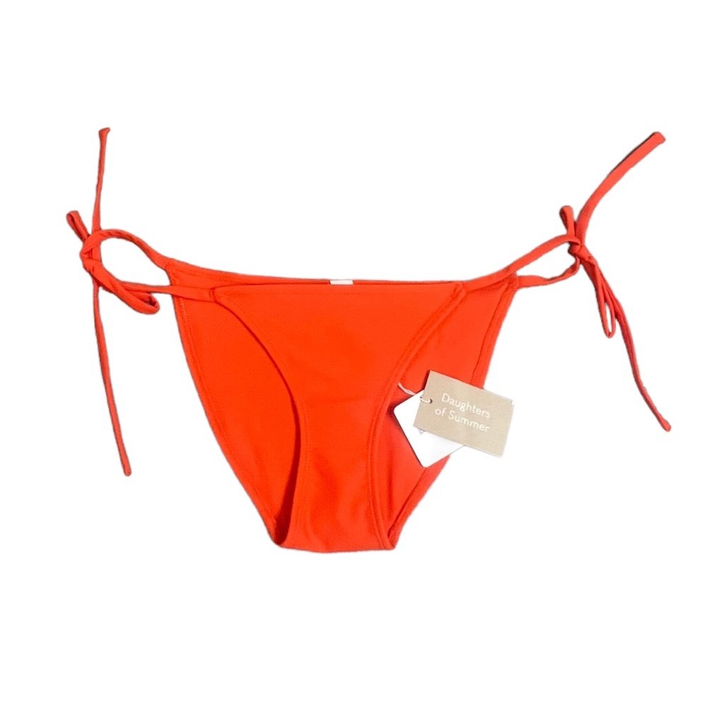 NWT Daughters of Summer Orange Adjustable Tie Bikini Bottom - Size XS